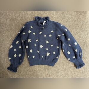 Janie and Jack Toddler Girl Navy Star Sweater Size 2T Like New